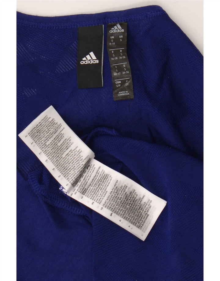 Adidas Womens Vest Top UK 8/10 Small Blue Polyester
