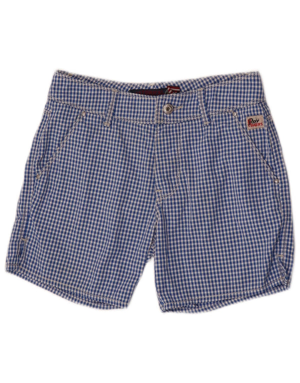 Roy Rogers Boys Chino Shorts 11-12 Years W26 Blue Gingham Polyamide