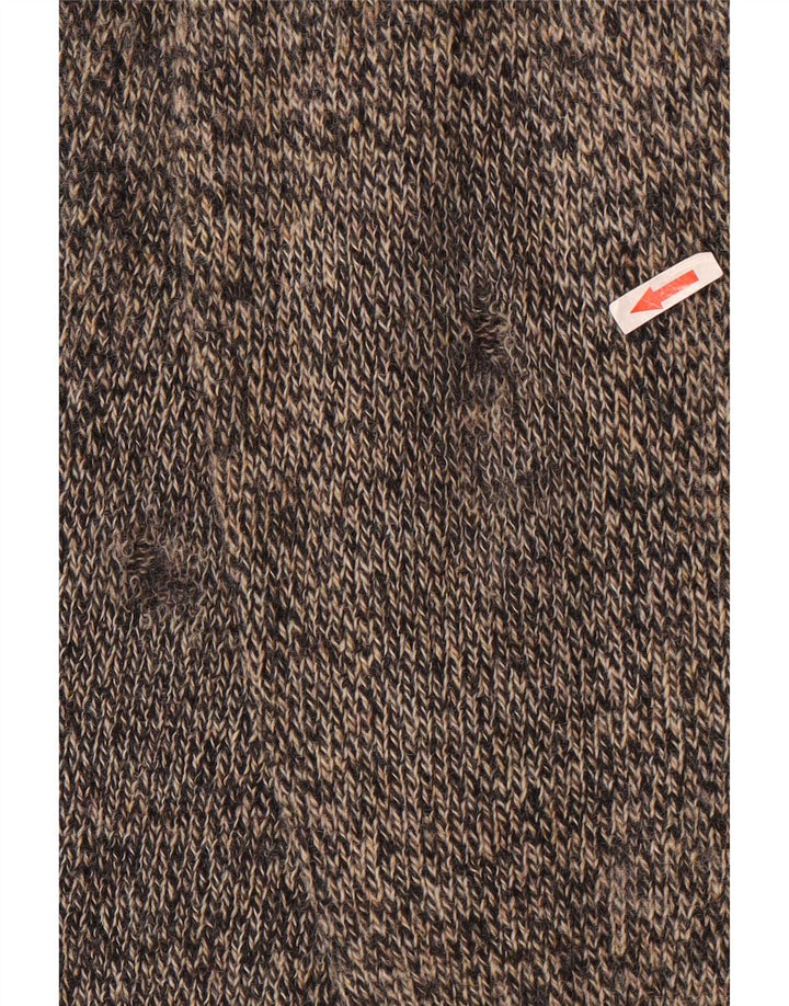 Valentino Mens V-Neck Jumper Sweater XL Brown Flecked Wool