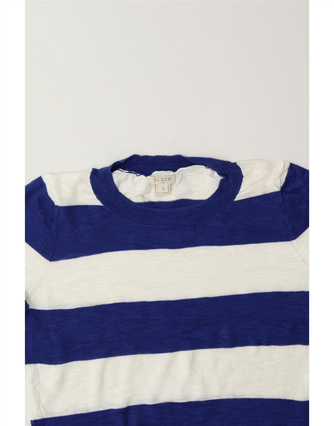 J. CREW Womens Crew Neck Jumper Sweater UK 10 Small Blue Striped Vintage J. Crew and Second-Hand J. Crew from Messina Hembry 