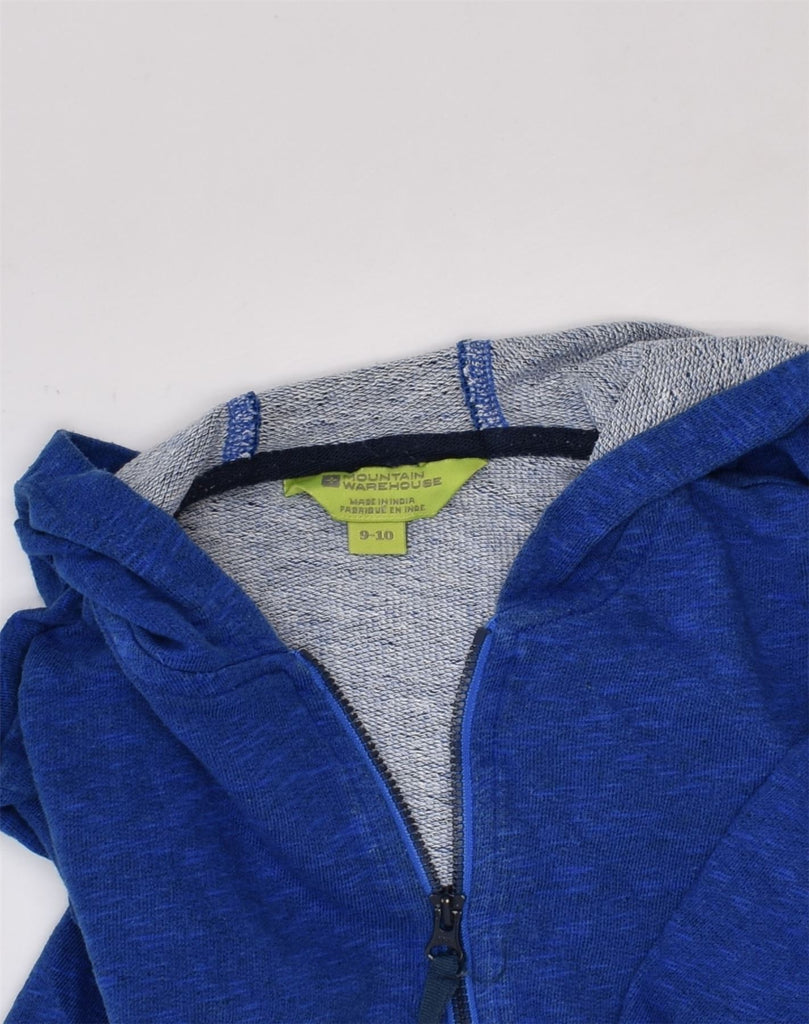 MOUNTAIN WAREHOUSE Boys Zip Hoodie Sweater 9-10 Years Blue Cotton | Vintage Mountain Warehouse | Thrift | Second-Hand Mountain Warehouse | Used Clothing | Messina Hembry 