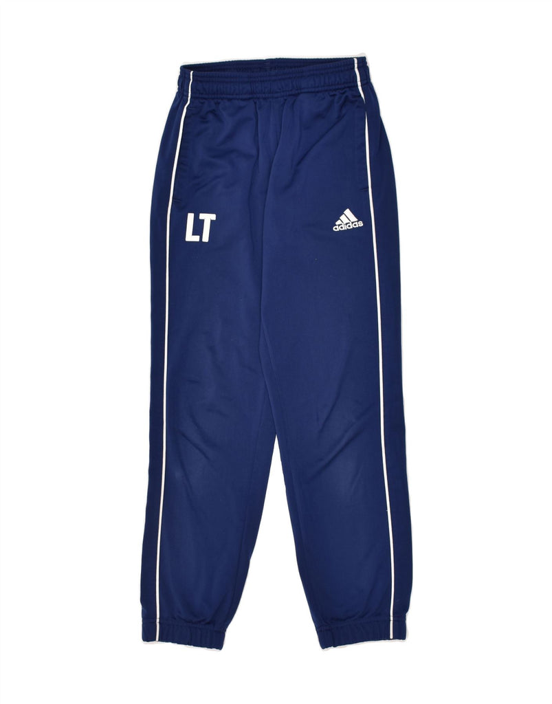 ADIDAS Boys Graphic Tracksuit Trousers Joggers 9-10 Years Navy Blue | Vintage Adidas | Thrift | Second-Hand Adidas | Used Clothing | Messina Hembry 