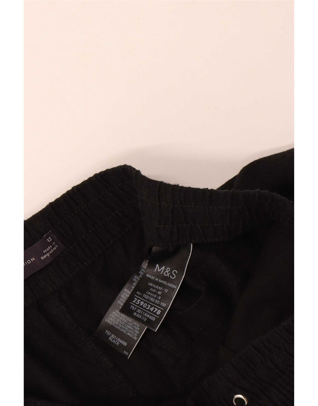 Marks & Spencer Womens Chino Shorts UK 12 Medium W30 Black Linen