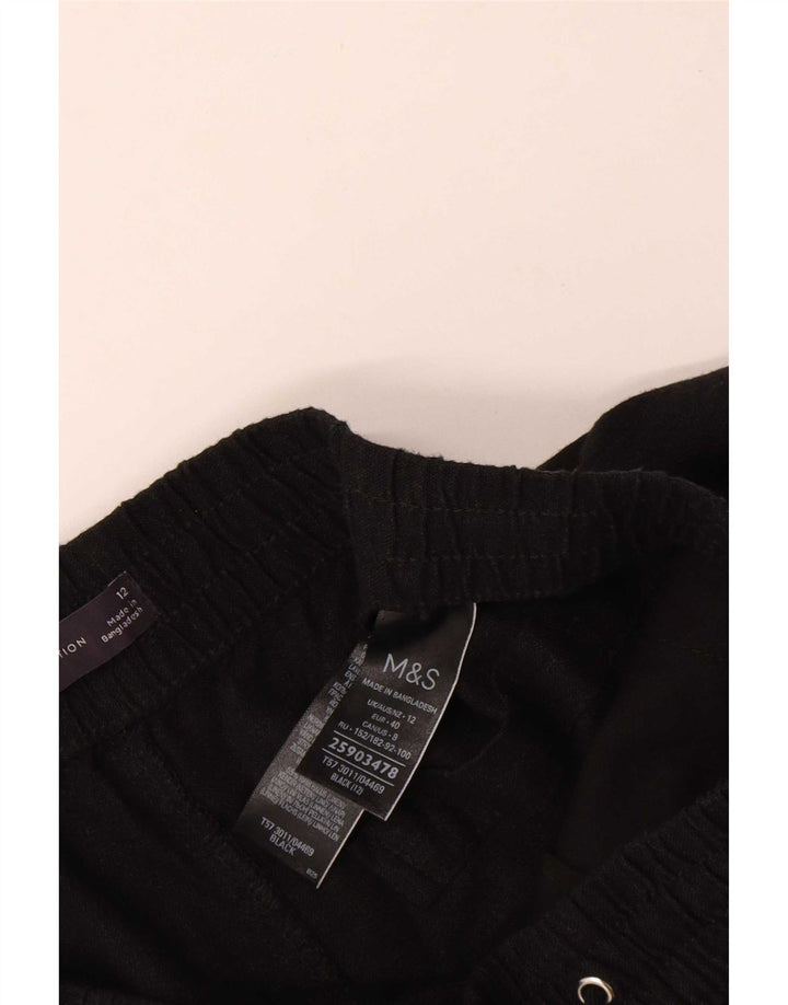 Marks & Spencer Womens Chino Shorts UK 12 Medium W30 Black Linen
