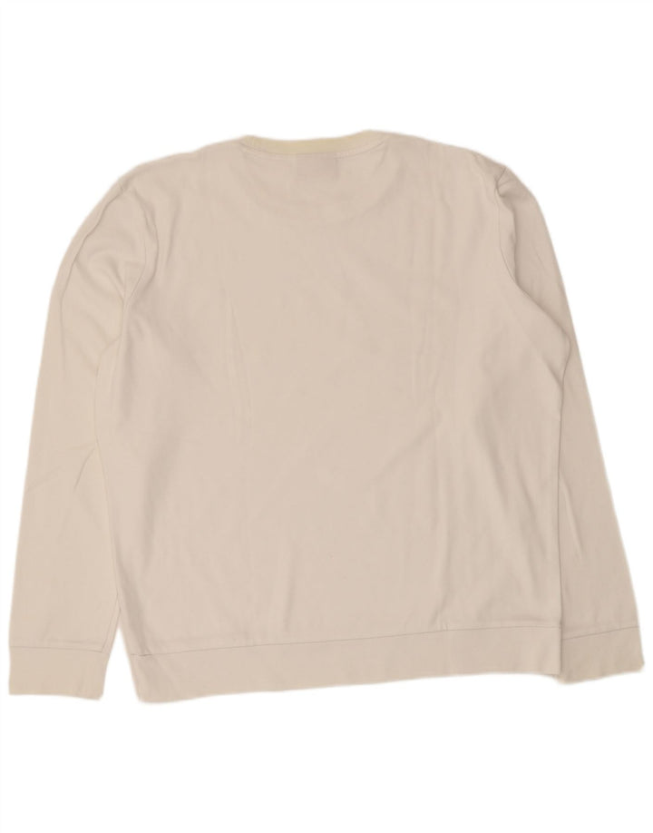 Hugo Boss Mens Graphic Sweatshirt Jumper XL White Cotton