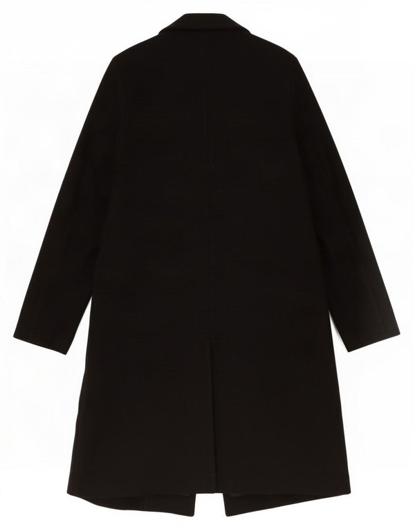Zara Womens Overcoat UK 10 Small Black Polyester
