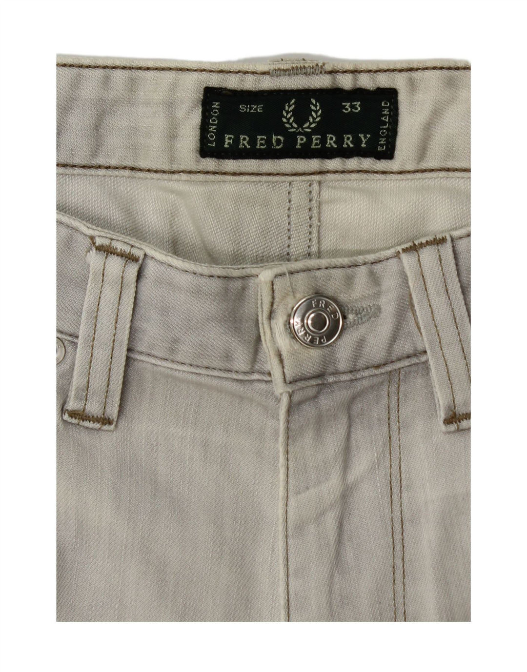 FRED PERRY Mens Slim Jeans W33 L29  Grey Cotton