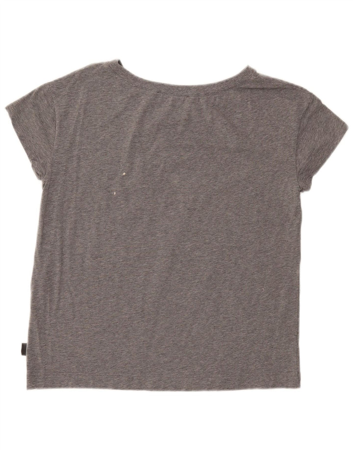 MOSCHINO Womens Graphic T-Shirt Top IT 42 Medium Grey Flecked Cotton