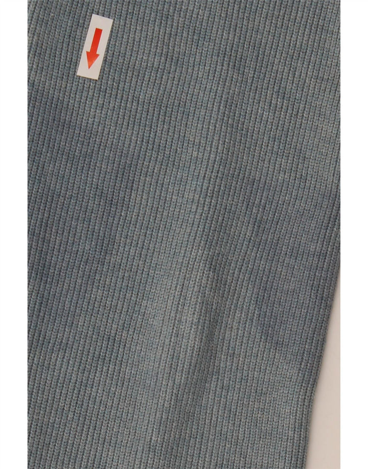 Marks & Spencer Mens Zip Neck Jumper Sweater Large Blue Polyester