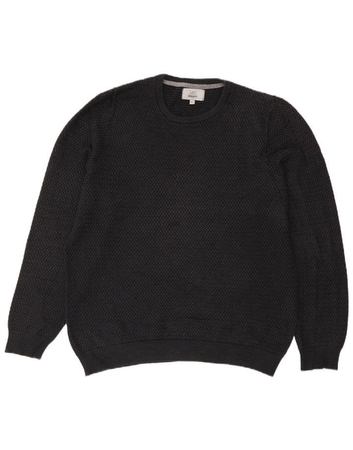 Marks & Spencer Mens Regular Fit Crew Neck Jumper Sweater Large Black