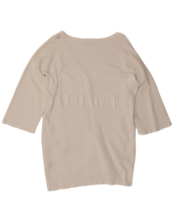 Diesel Womens 3/4 Sleeve Oversized Cardigan Sweater UK 10 Small White