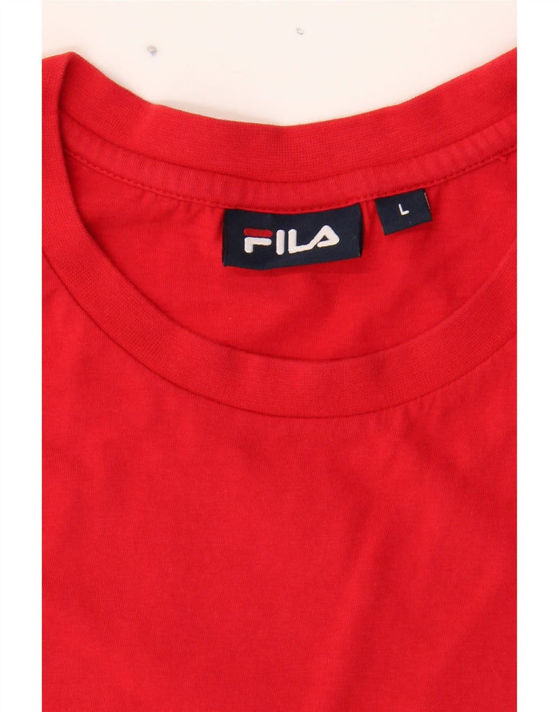 FILA Mens Graphic T-Shirt Top Large Red Cotton Sports Vintage Fila and Second-Hand Fila from Messina Hembry 