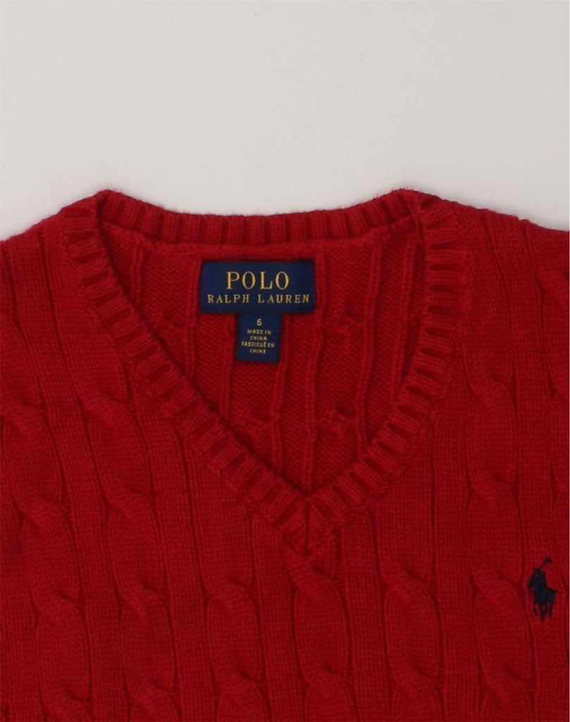 POLO RALPH LAUREN Boys Vest Tank Top 5-6 Years Red Cotton | Vintage Polo Ralph Lauren | Thrift | Second-Hand Polo Ralph Lauren | Used Clothing | Messina Hembry 