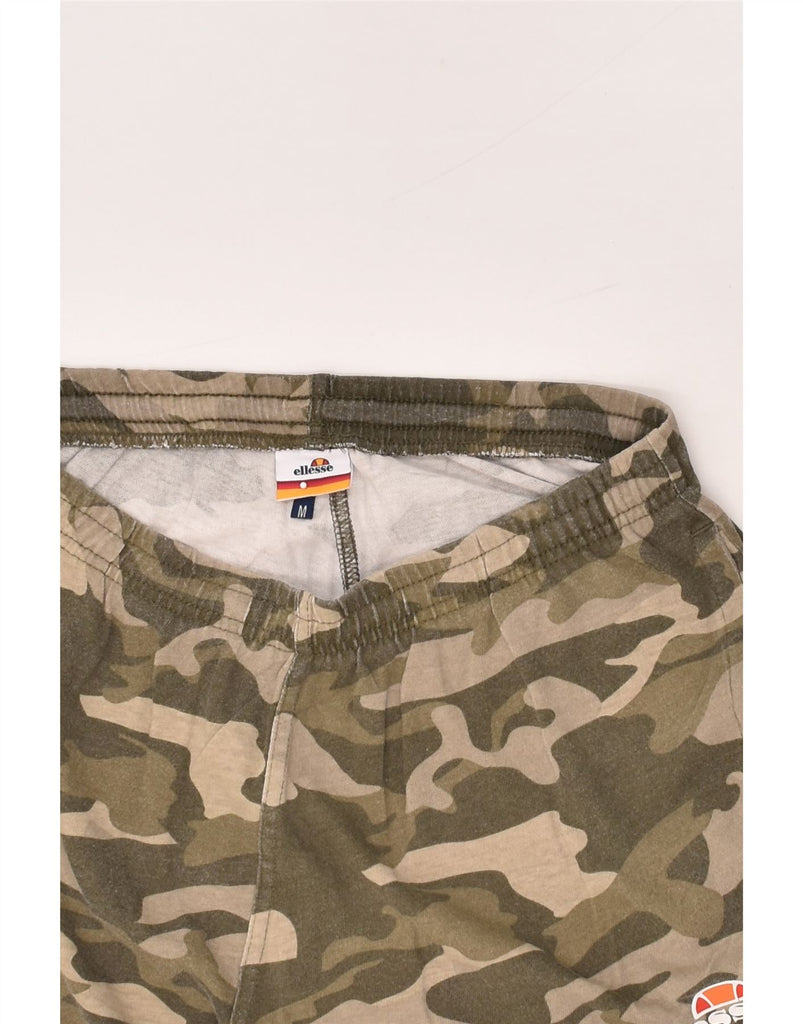 ELLESSE Womens Sport Shorts UK 14 Medium Khaki Camouflage Cotton | Vintage Ellesse | Thrift | Second-Hand Ellesse | Used Clothing | Messina Hembry 