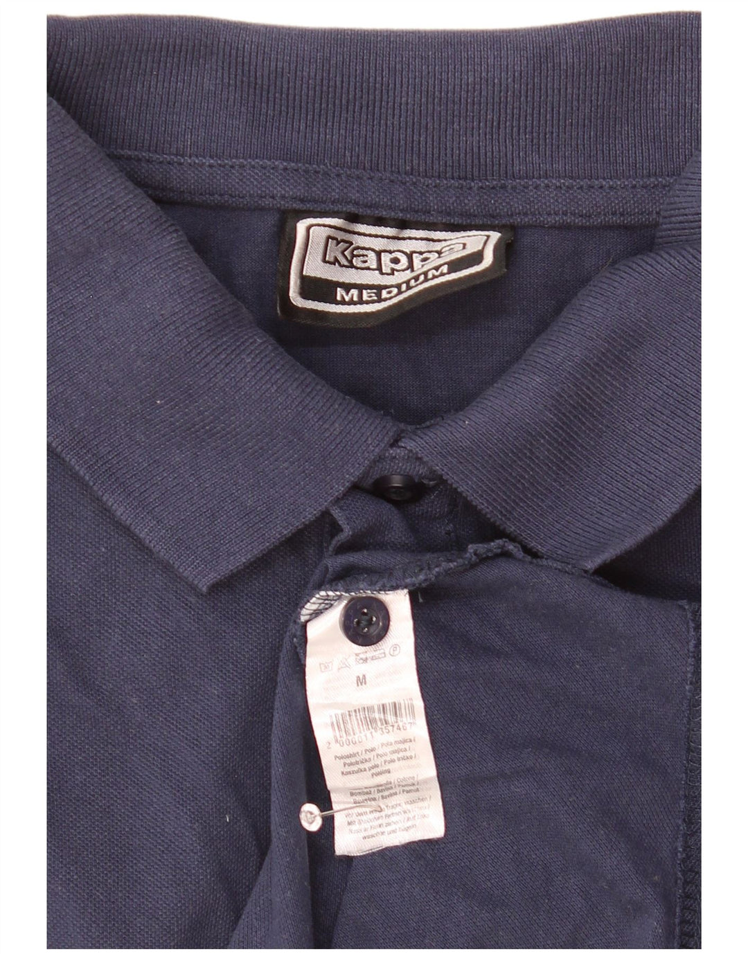 Kappa Mens Polo Shirt Medium Navy Blue Cotton