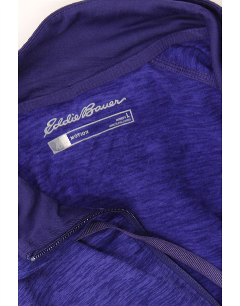 EDDIE BAUER Womens Zip Hoodie Sweater UK 16 Large Purple Flecked Polyester Vintage Eddie Bauer and Second-Hand Eddie Bauer from Messina Hembry 