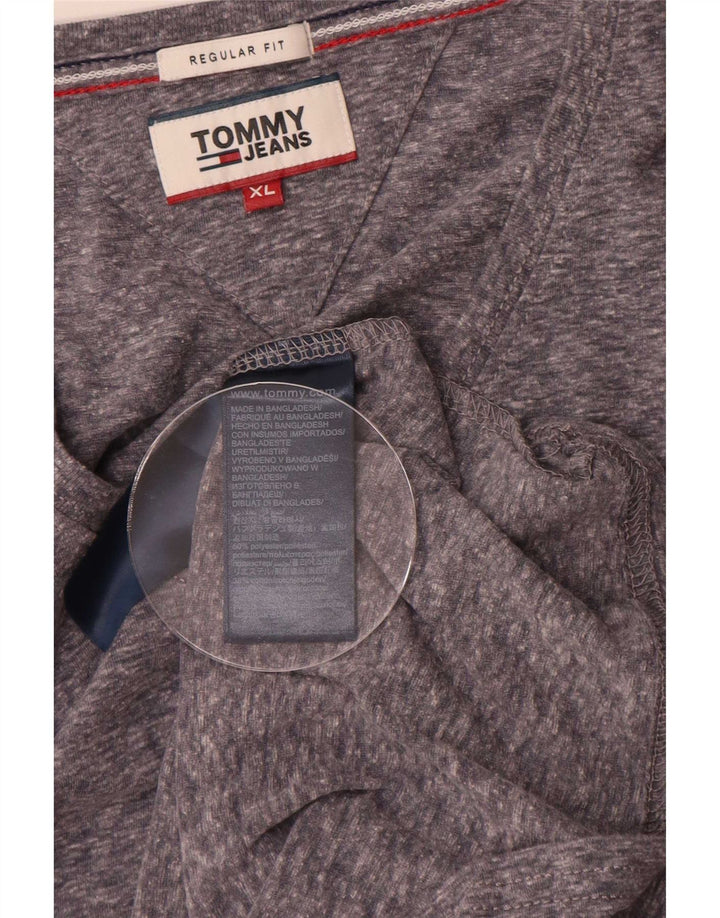 Tommy Hilfiger Mens Regular Fit T-Shirt Top XL Grey Flecked Polyester