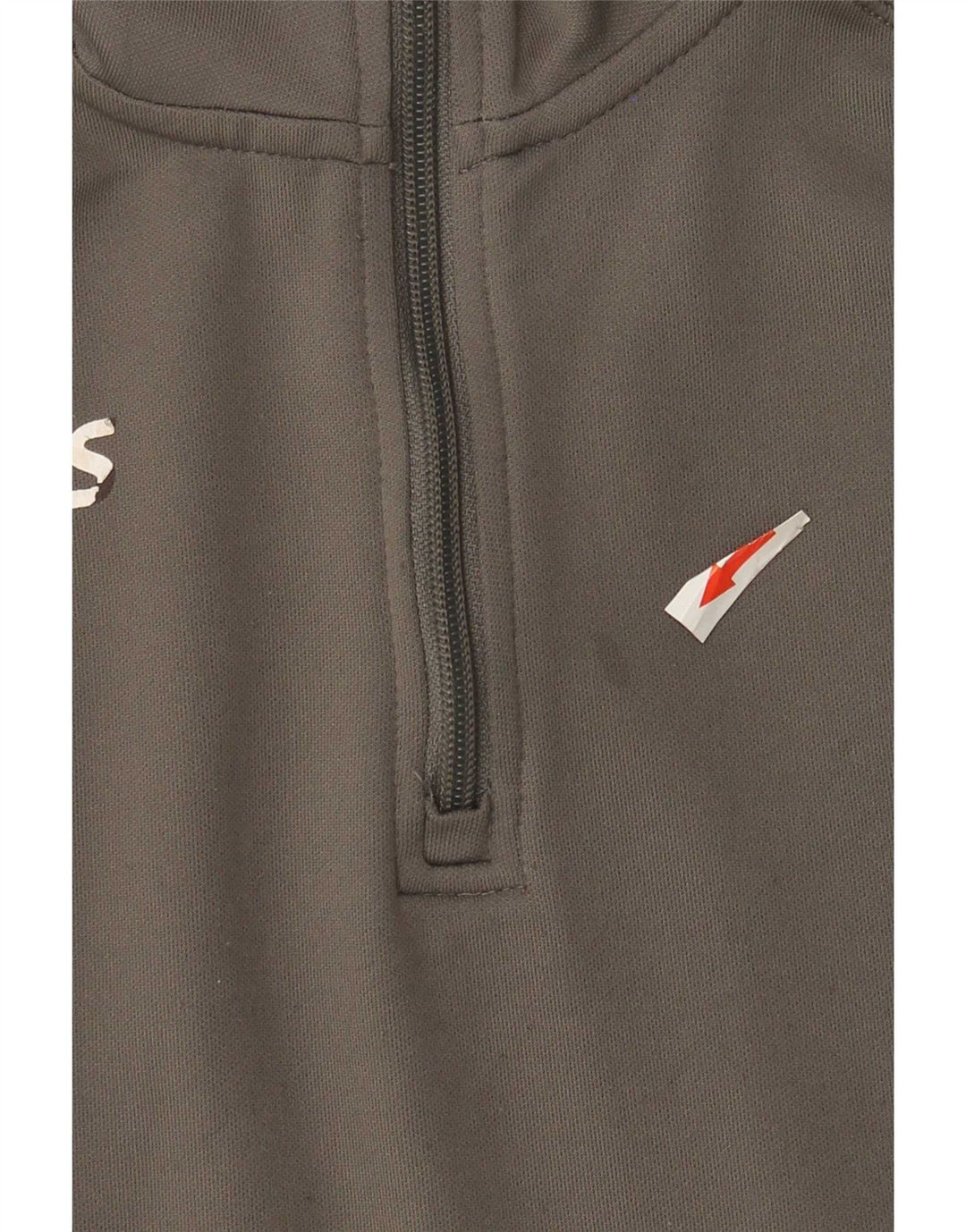 Asics Mens Zip Neck Pullover Tracksuit Top Large Grey Colourblock Polyester