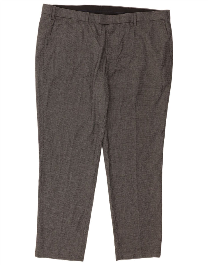 Marks & Spencer Mens Tailored Fit Straight Suit Trousers W42 L28 Grey