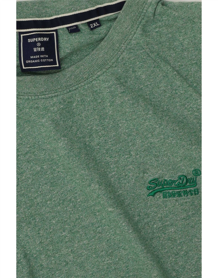 Superdry Mens T-Shirt Top 2XL Green Cotton