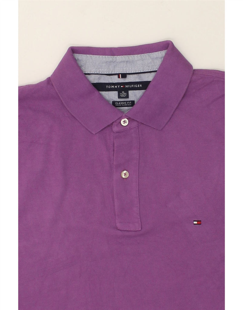 TOMMY HILFIGER Mens Classic Fit Polo Shirt XL Purple Cotton | Vintage Tommy Hilfiger | Thrift | Second-Hand Tommy Hilfiger | Used Clothing | Messina Hembry 