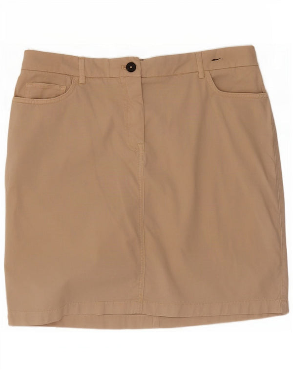 Tommy Hilfiger Womens Mini Skirt UK 14 Large W32 Beige Cotton