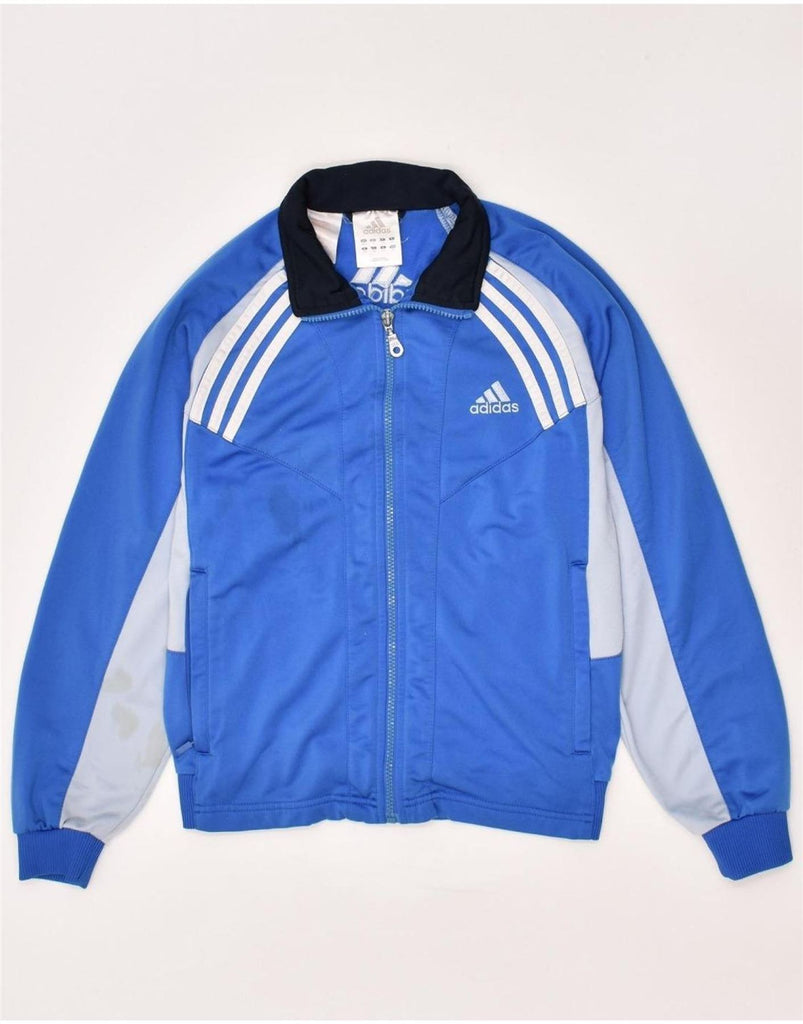 ADIDAS Boys Tracksuit Top Jacket 11-12 Years Blue Colourblock Polyester | Vintage Adidas | Thrift | Second-Hand Adidas | Used Clothing | Messina Hembry 