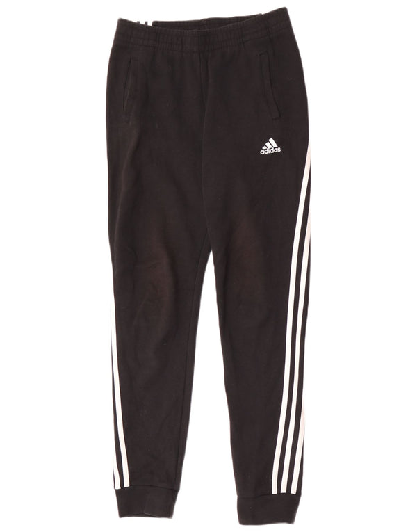 Adidas Boys Tracksuit Trousers Joggers 13-14 Years Large Black Cotton