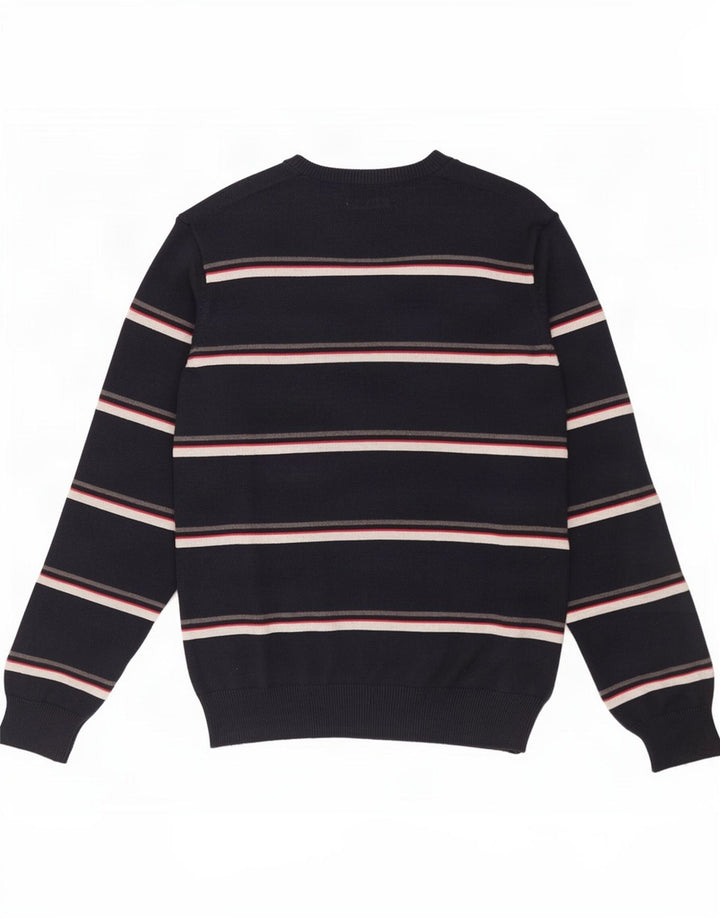 Marks & Spencer Mens Blue Harbour V-Neck Jumper Sweater Medium Navy Striped