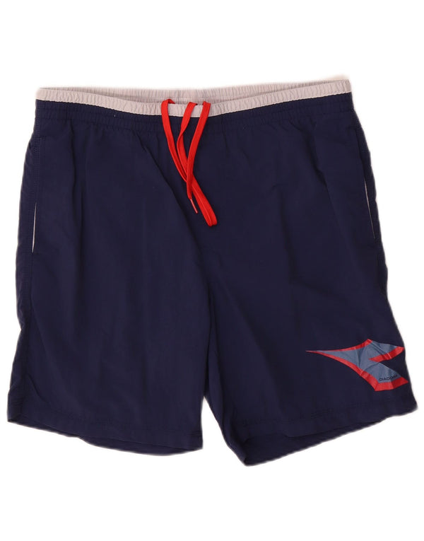 Diadora Mens Graphic Swimming Shorts Large Navy Blue Colourblock Nylon