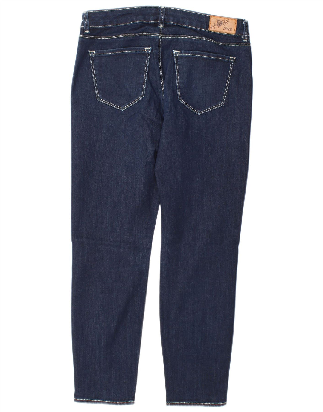 Rifle Womens Crop Slim Jeans W27 L25 Navy Blue Cotton