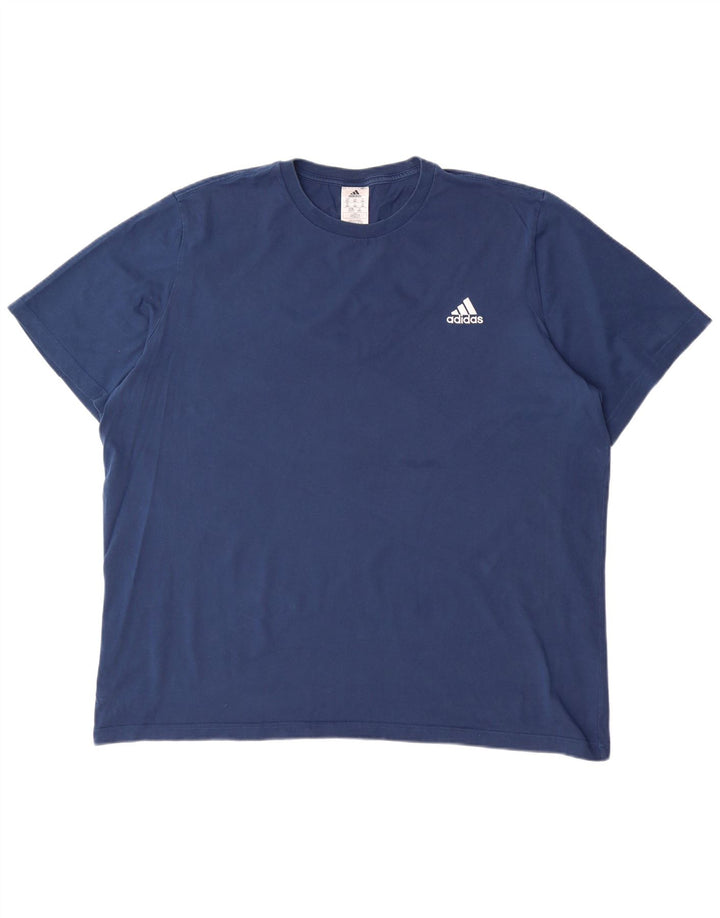 ADIDAS Mens T-Shirt Top 2XL Navy Blue Cotton