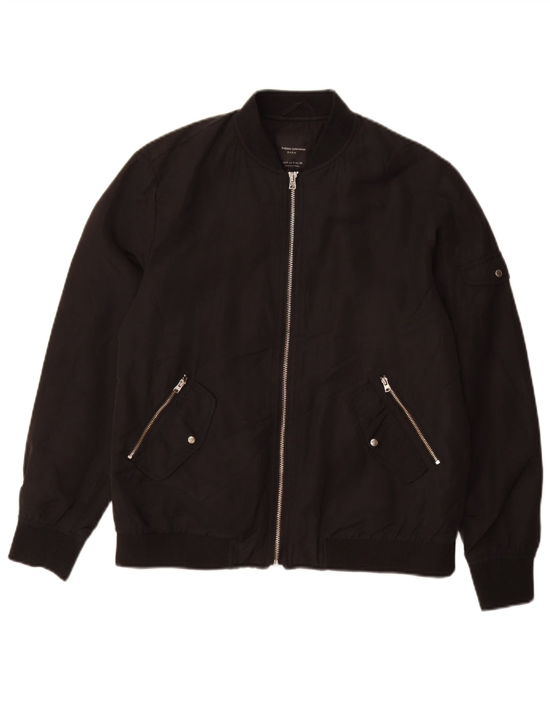 ZARA Womens Bomber Jacket UK 10 Small Black