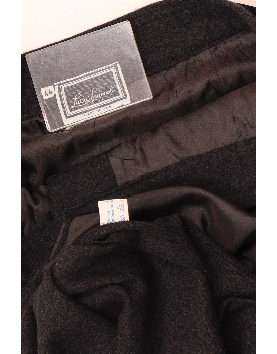 Luisa Spagnoli Womens Pencil Skirt IT 44 Medium W30 Grey Wool