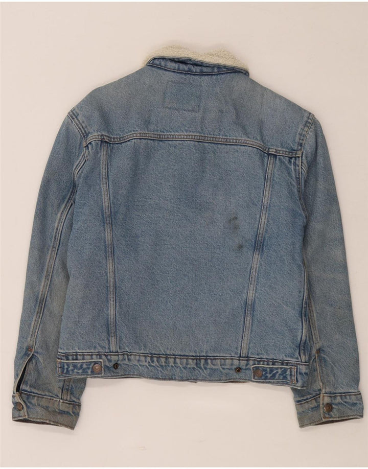 Levi's Mens Denim Sherpa Jacket UK 34 XS Blue Cotton