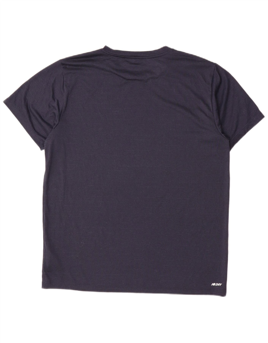New Balance Mens T-Shirt Top Large Navy Blue Pinstripe Polyester