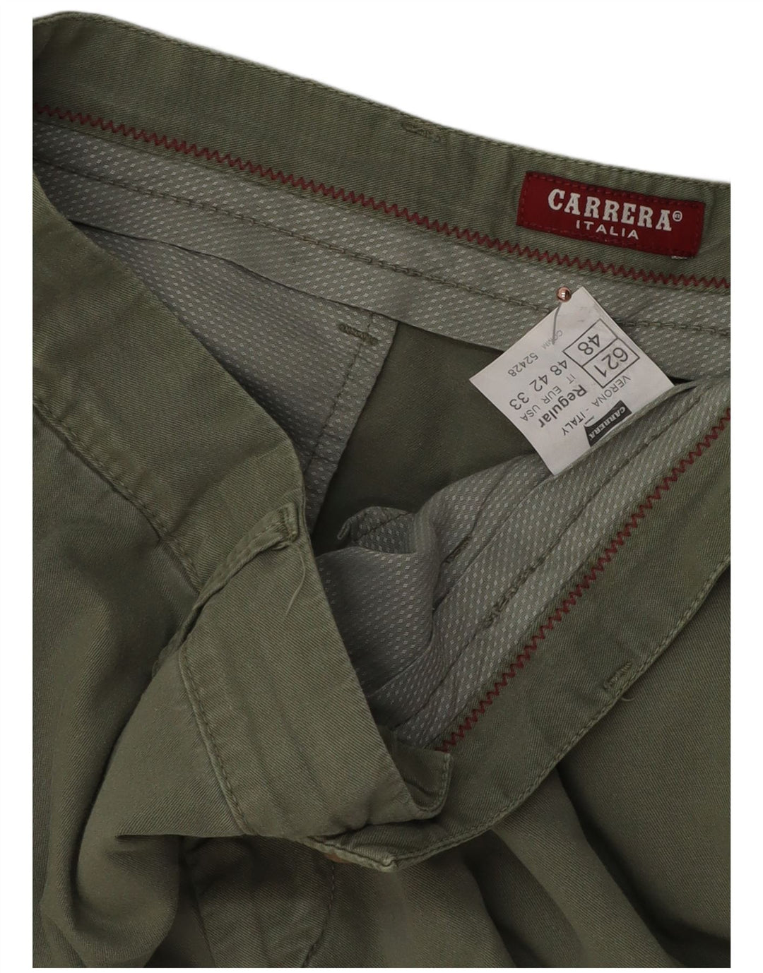 Carrera Mens Chino Shorts IT 48 Medium W33  Khaki Cotton
