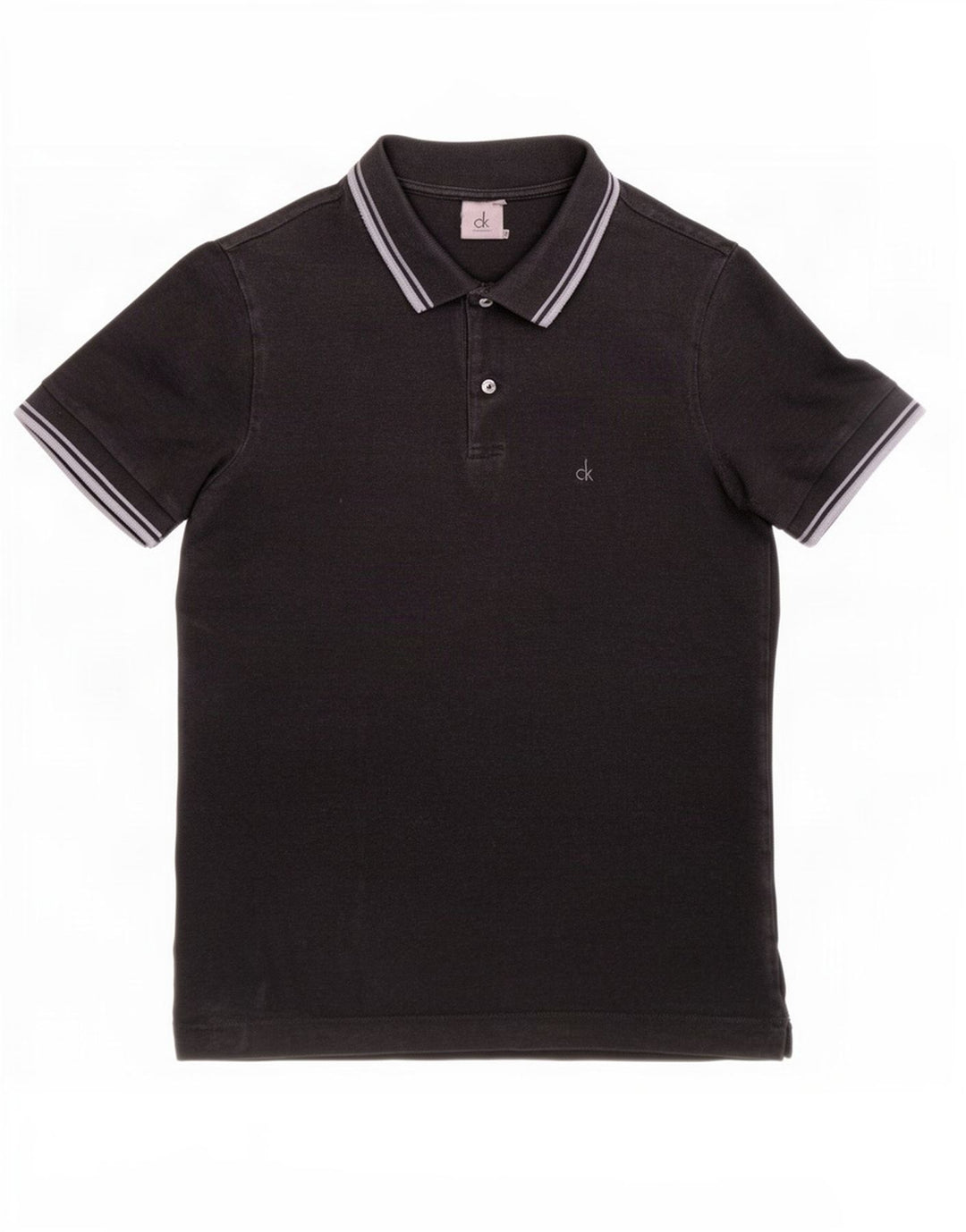Calvin Klein Mens Polo Shirt Small Black Striped