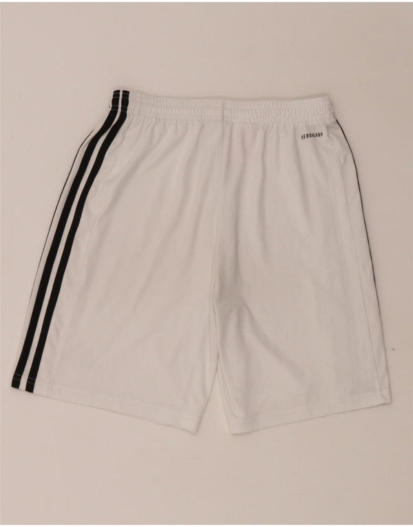 ADIDAS Boys Aeroready Sport Shorts 15-16 Years White Polyester