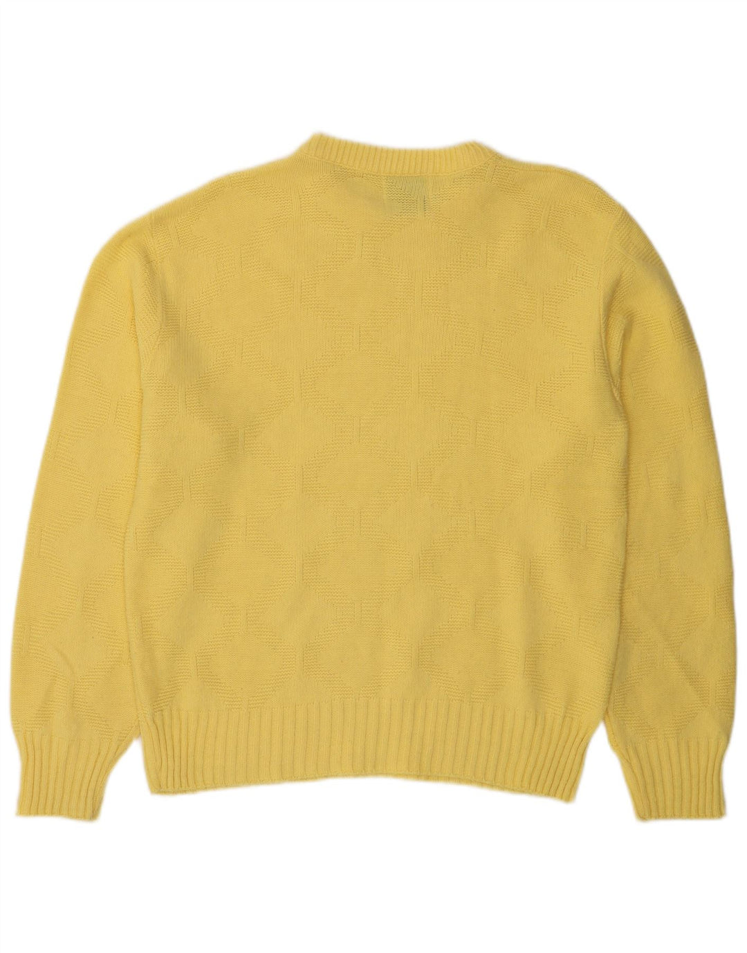LONDON FOG Womens Crew Neck Jumper Sweater UK 16 Large Yellow Acrylic