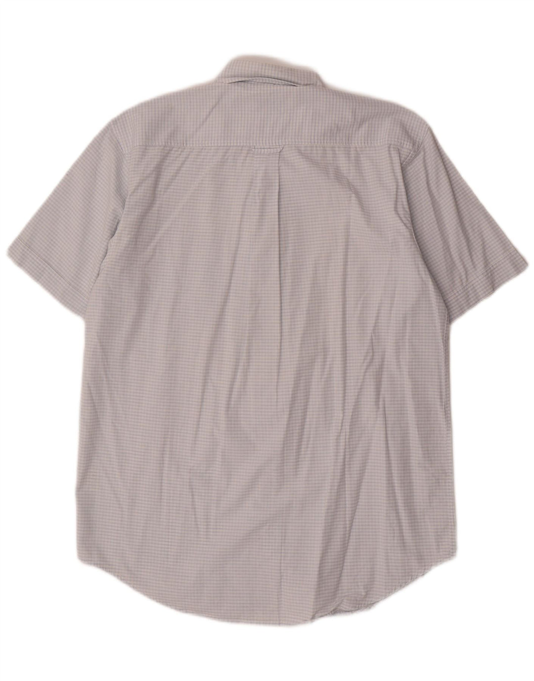 Balloon Mens Short Sleeve Shirt Size 40 15 3/4 Medium Blue Check Cotton