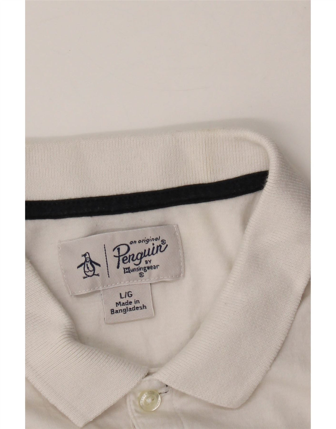 PENGUIN Mens Polo Shirt Large Green Colourblock Cotton Vintage Penguin and Second-Hand Penguin from Messina Hembry 