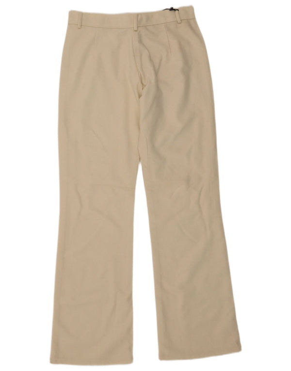 VINTAGE Mens Bootcut Casual Trousers IT 46 Small W32 L33 Off White