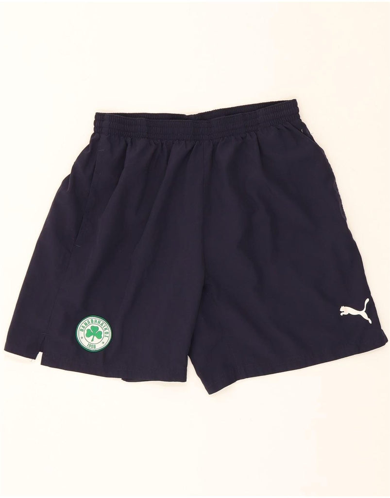 PUMA Mens Sport Shorts Large Navy Blue Polyester Vintage Puma and Second-Hand Puma from Messina Hembry 