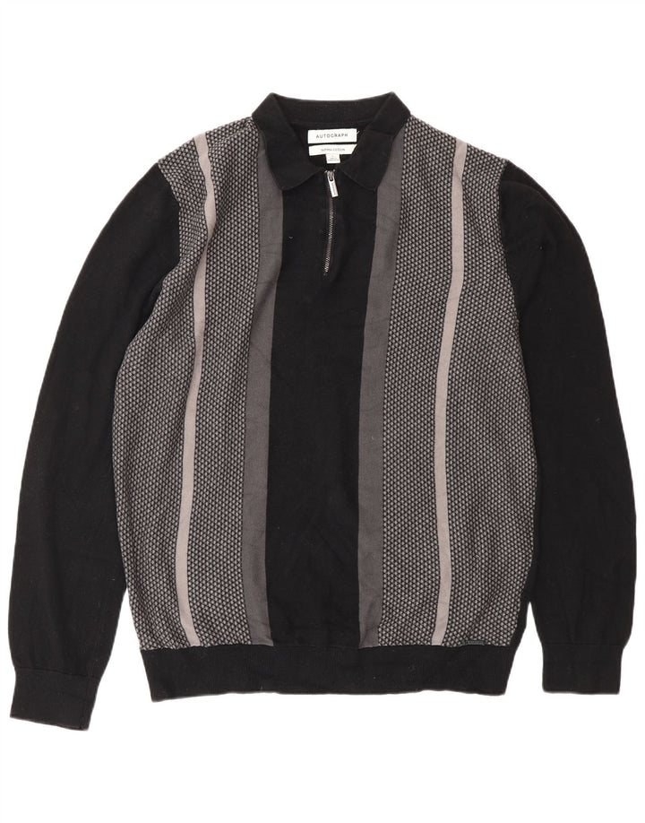 Marks & Spencer Mens Autograph Polo Neck Jumper Sweater Large Black