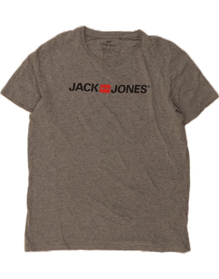 JACK & JONES Mens Graphic T-Shirt Top 2XL Grey Cotton Vintage Jack & Jones and Second-Hand Jack & Jones from Messina Hembry 