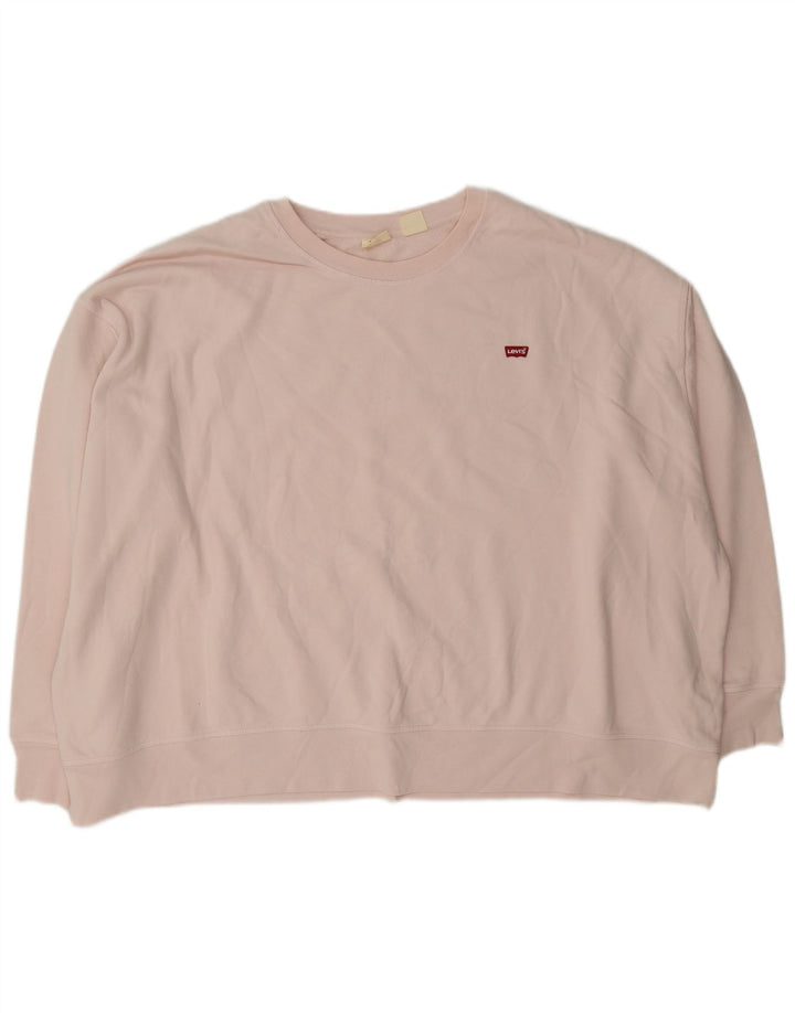 Levi's Womens Sweatshirt Jumper UK 24 4XL Pink Cotton