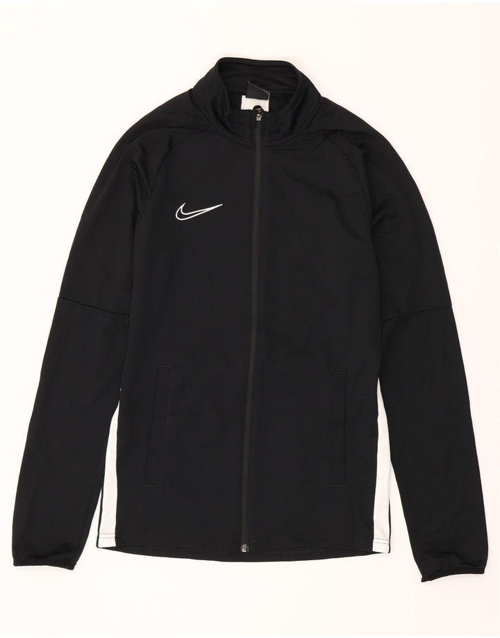 NIKE Mens Dri Fit Tracksuit Top Jacket Small Black Colourblock Polyester
