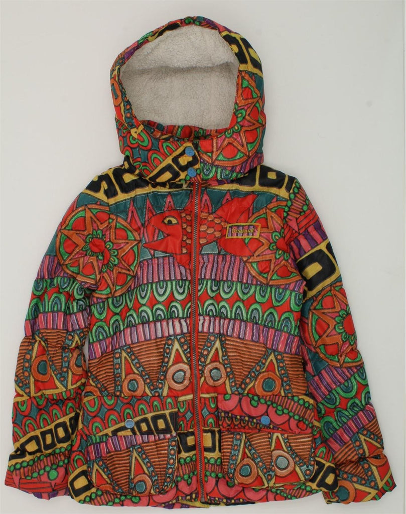 DESIGUAL Girls Hooded Windbreaker Jacket 11-12 Years Multicoloured | Vintage Desigual | Thrift | Second-Hand Desigual | Used Clothing | Messina Hembry 