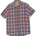 Fat Face Mens Short Sleeve Regular Fit Shirt Small Blue Plaid Cotton